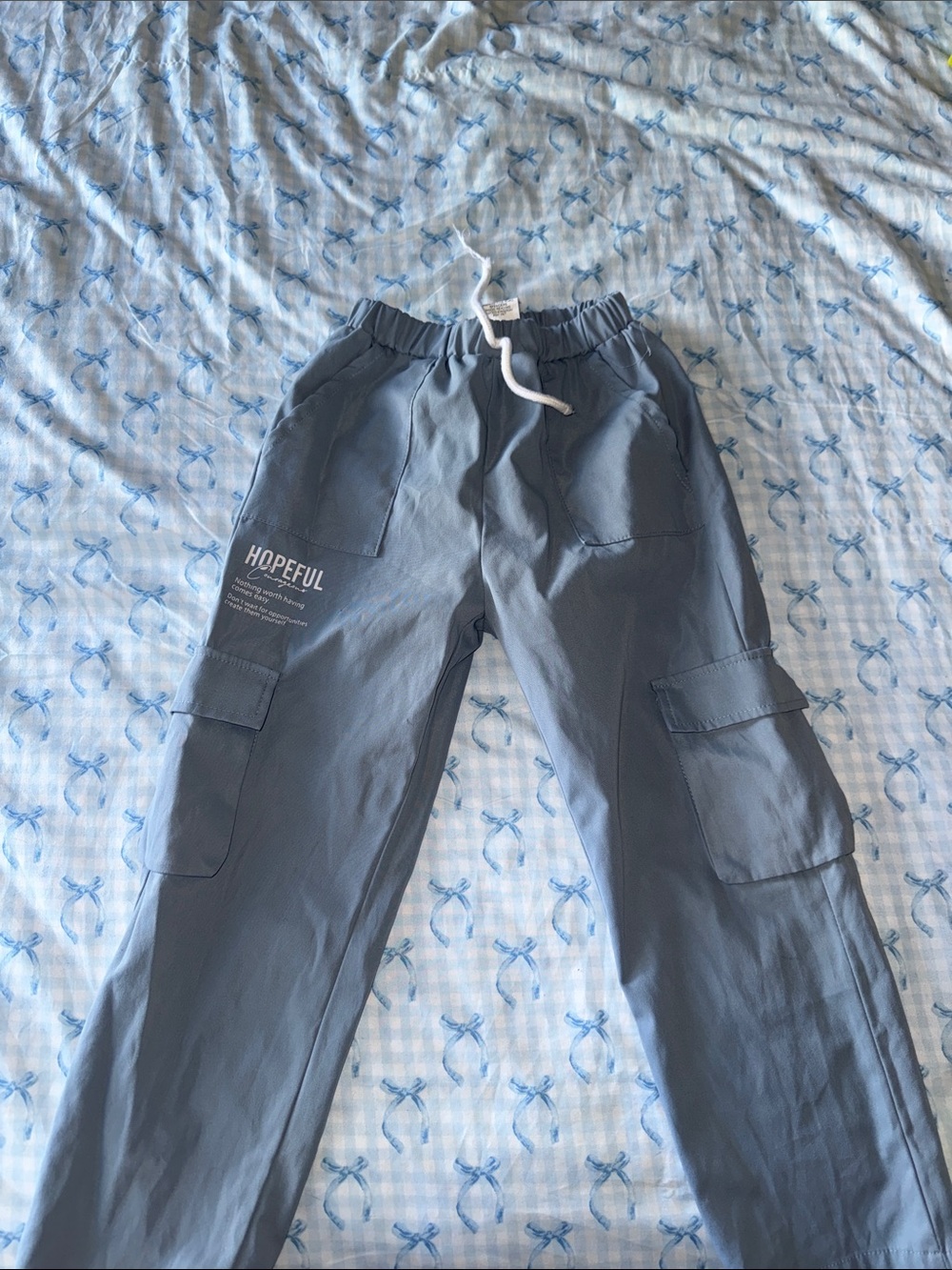 Hopeful Gray Cargo Joggers with Drawstring Waist